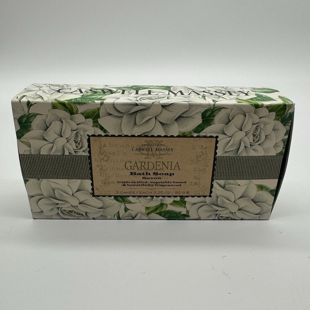 Caswell-Massey Gardenia Floral Soap Box Of 3 - 3.25 oz. each New Sealed Soaps